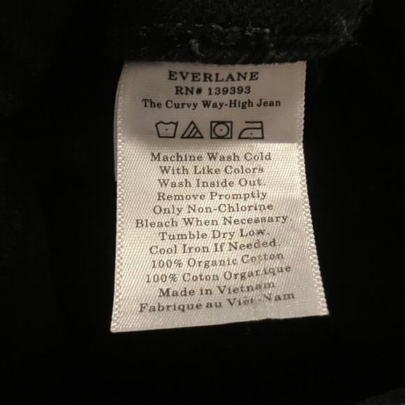 Everlane Women’s 23 Long Curvy Way High Straight Jean Black Organic Cotton - Picture 5 of 9